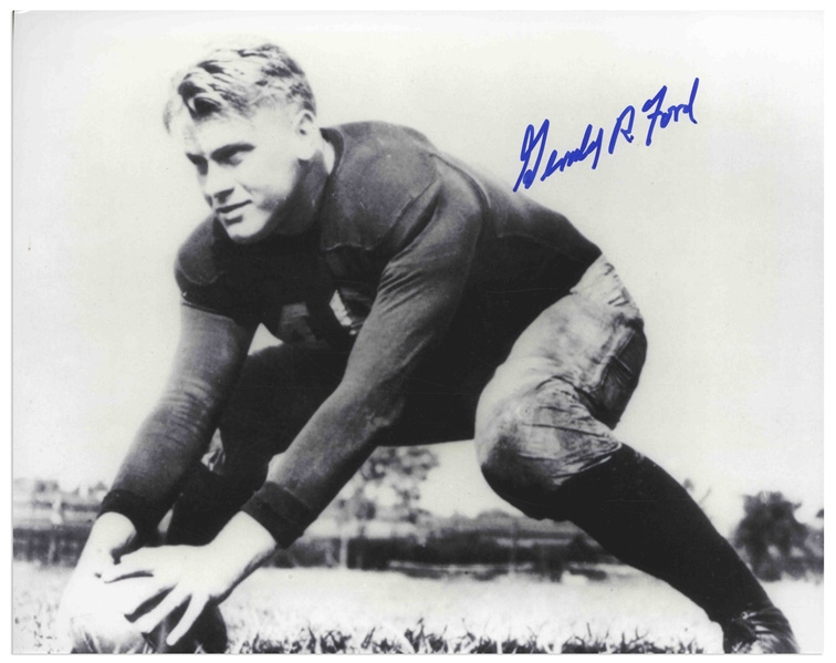Gerald Ford Signed Photo From His Football Days at the University of Michigan